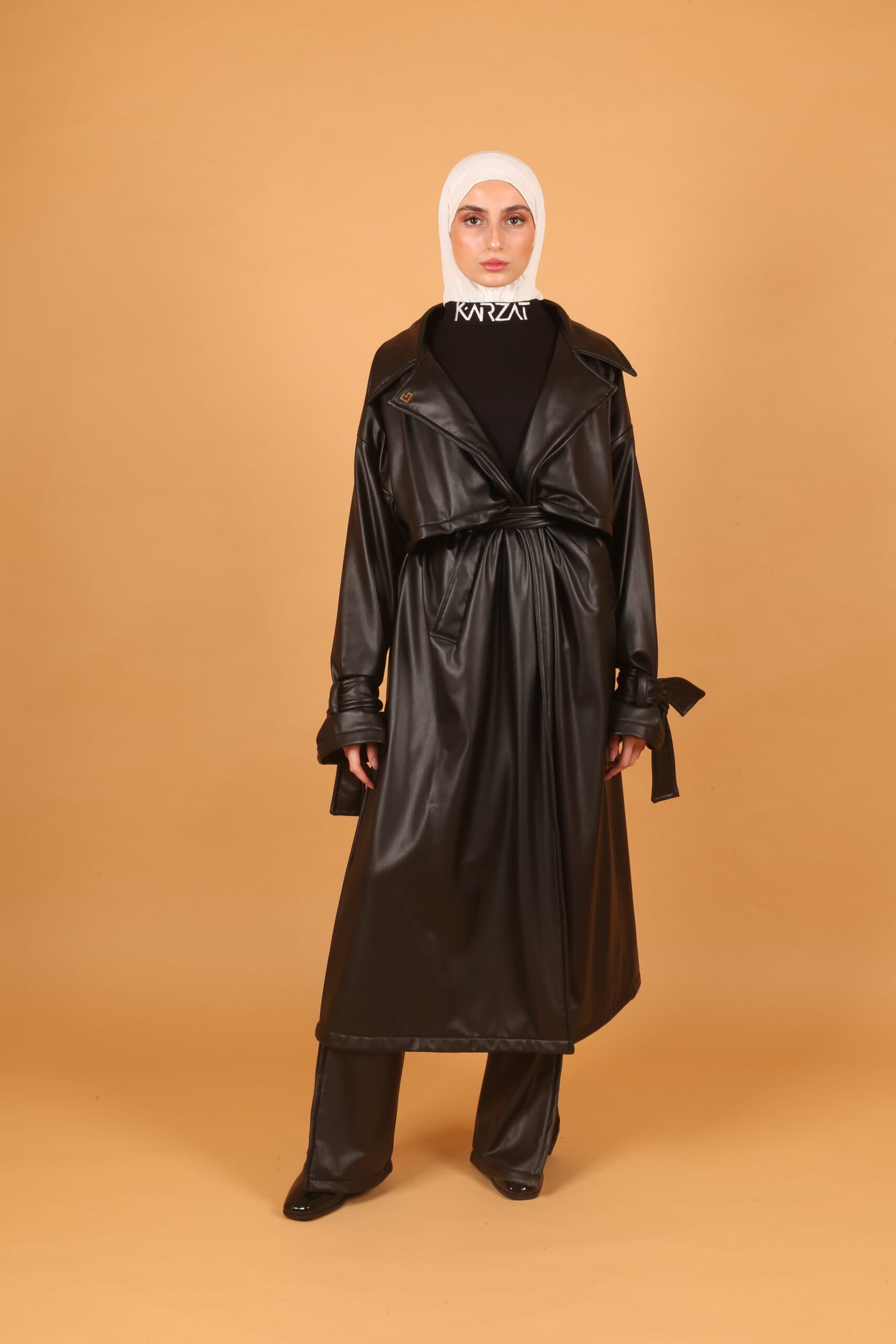Leather Coat- Black/Fur inside