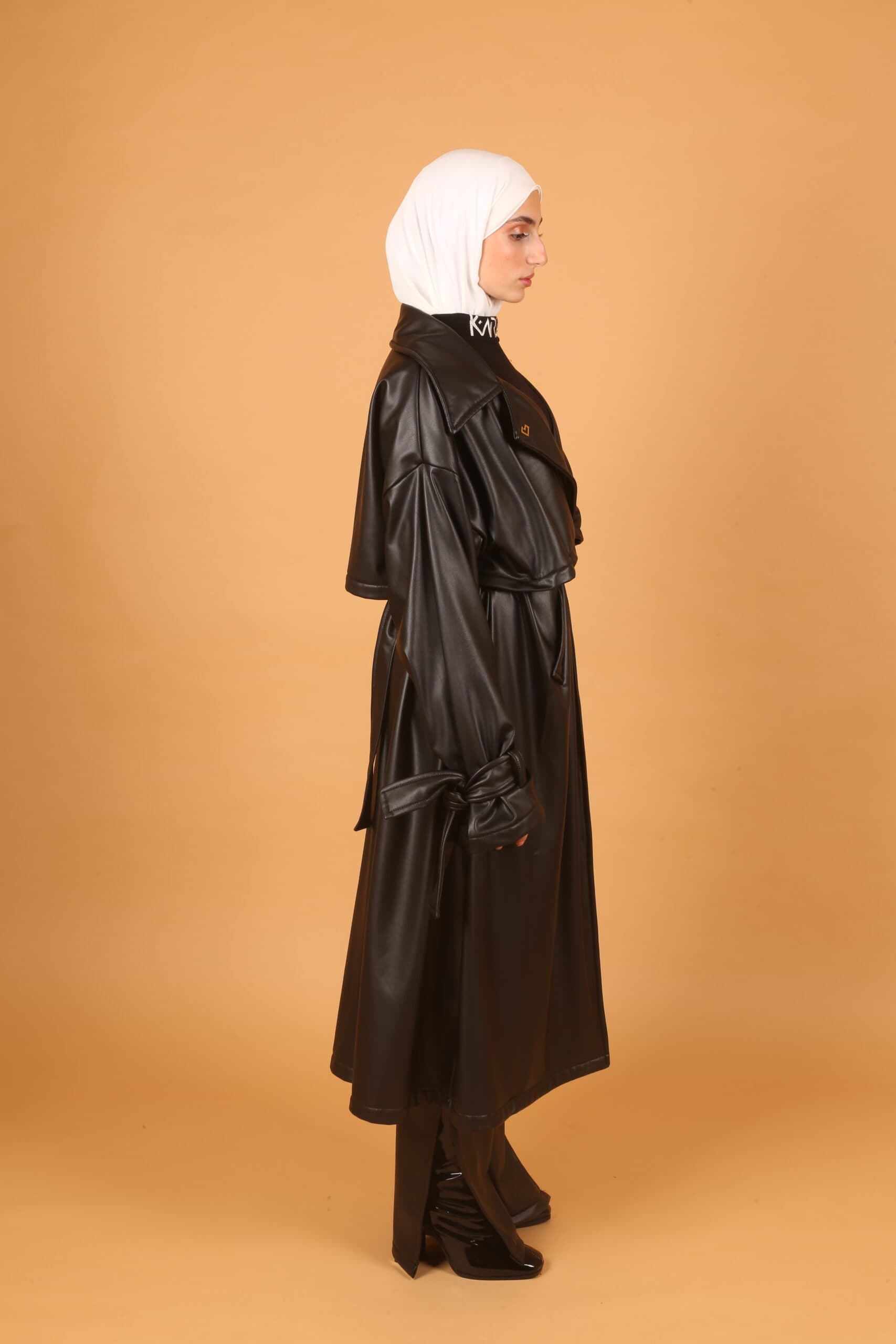 Leather Coat- Black/Fur inside