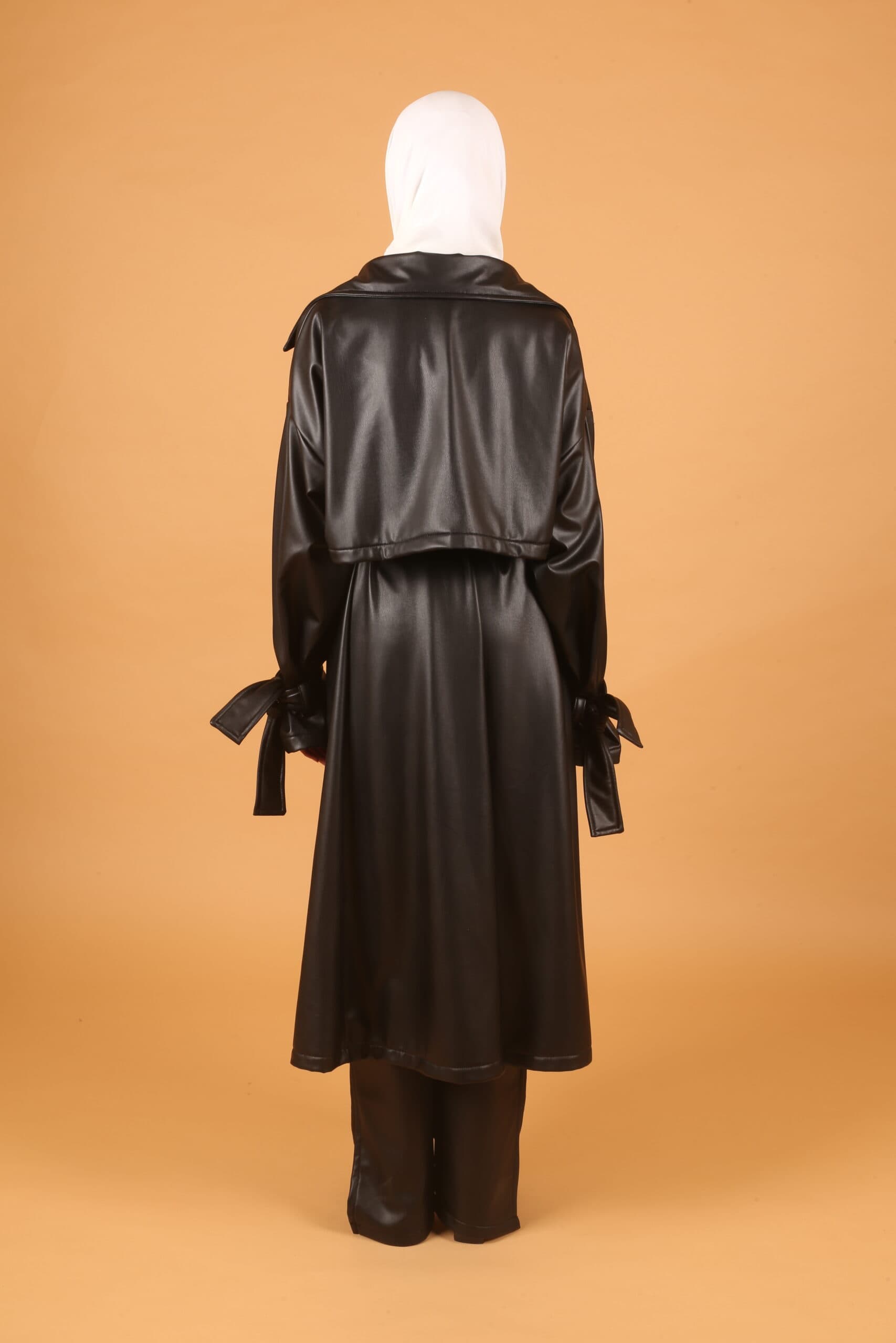 Leather Coat- Black/Fur inside