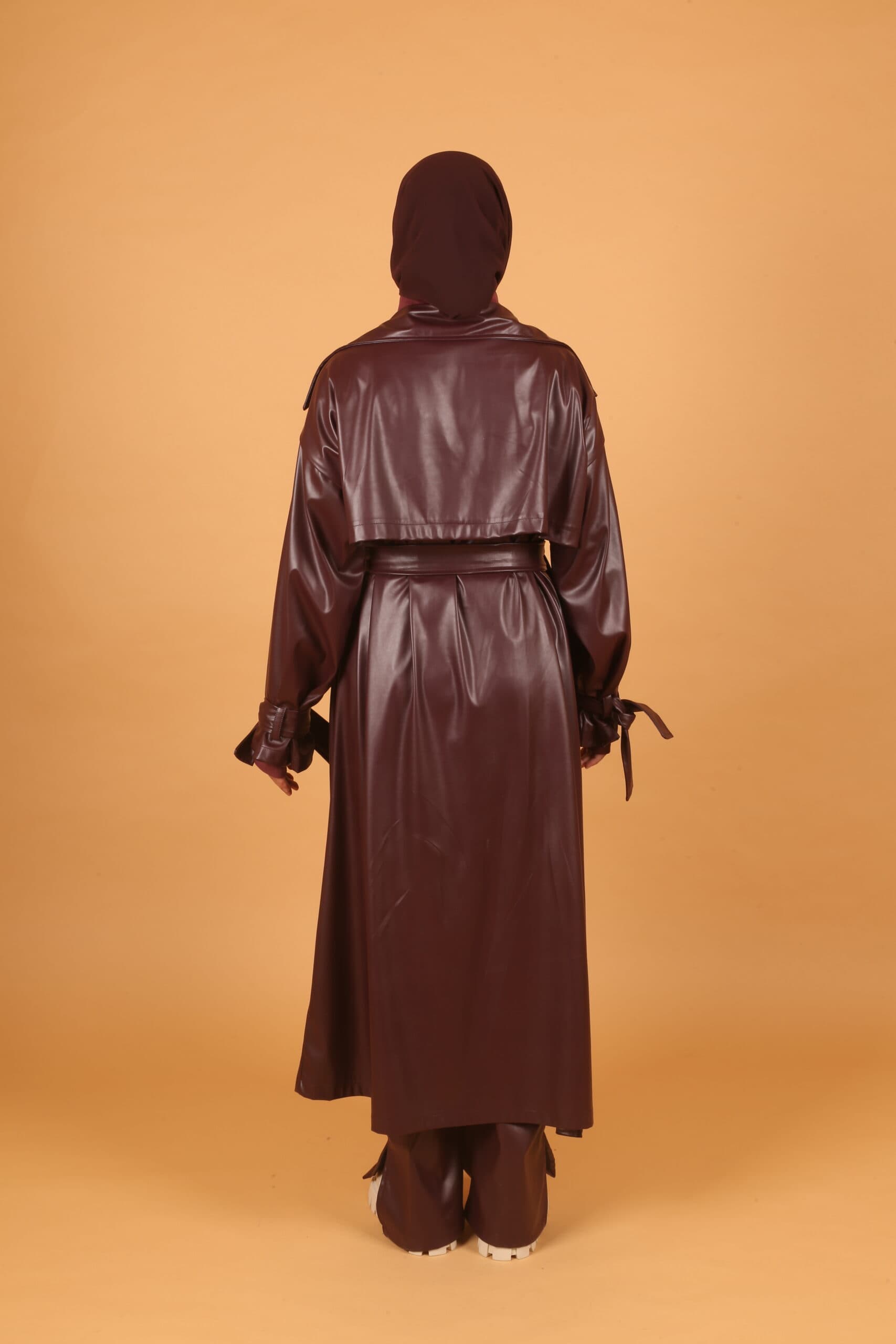 Leather Coat- Burgundy