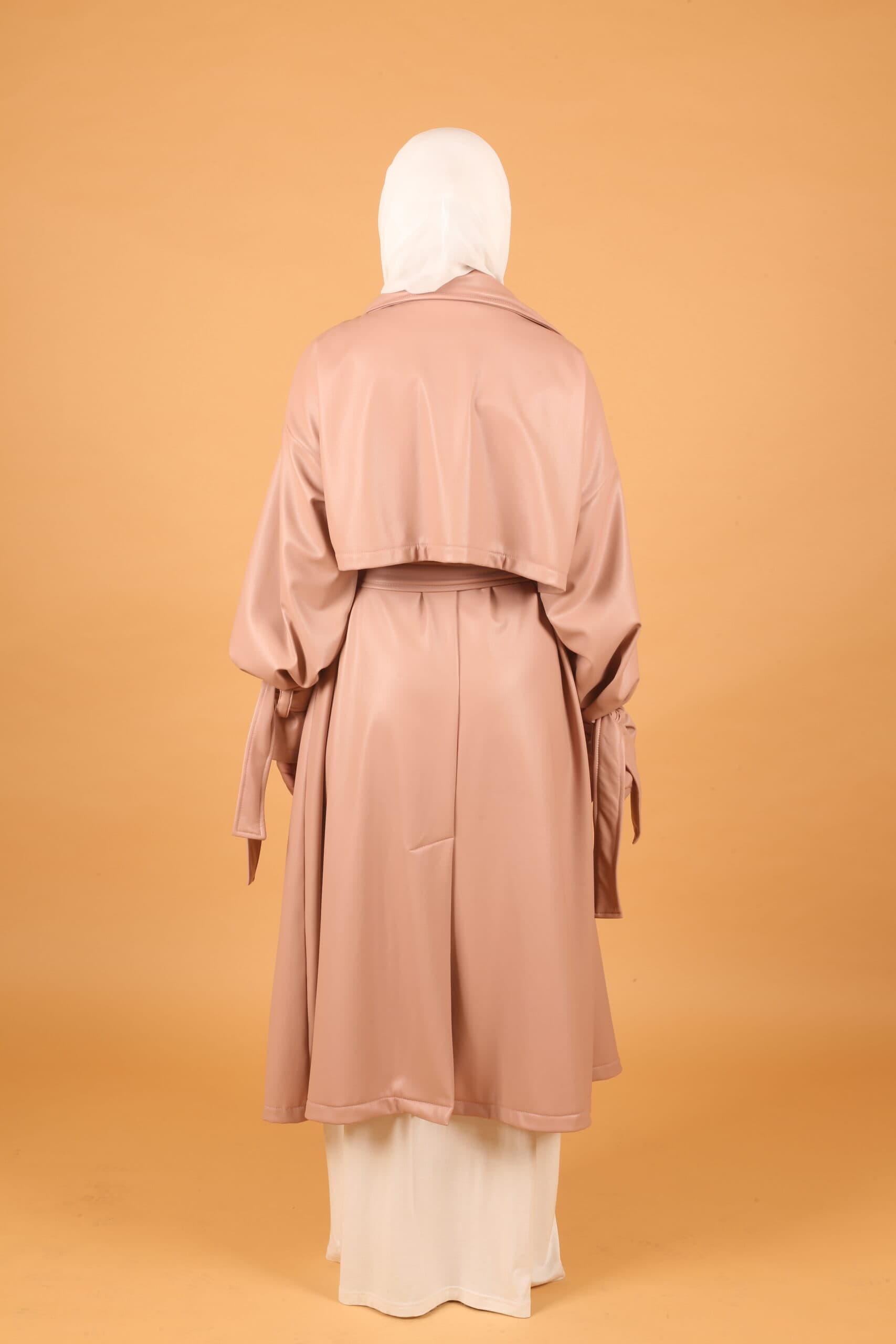 Leather Coat-Pink/ Fur inside