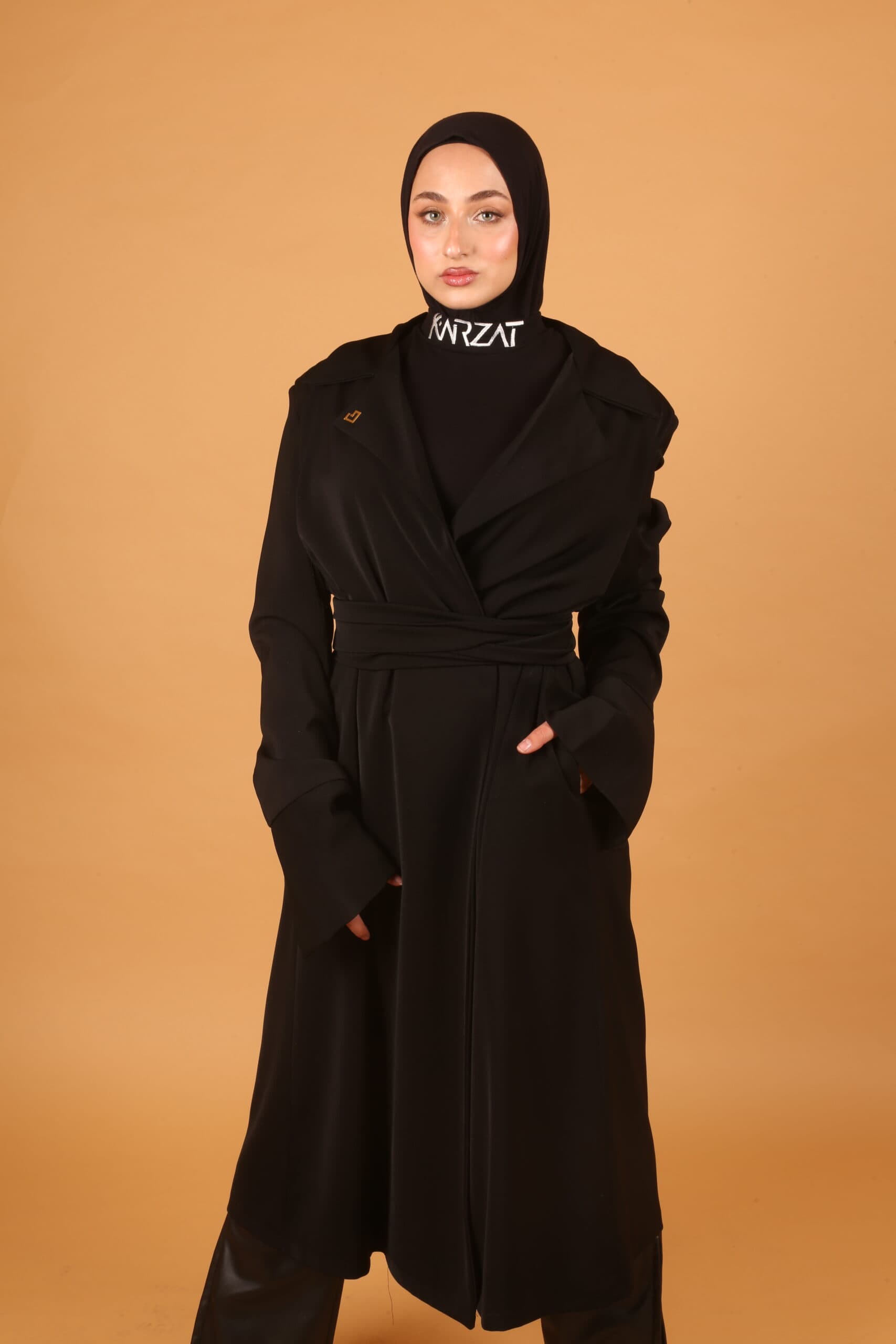 Long Belted Blazer- Black