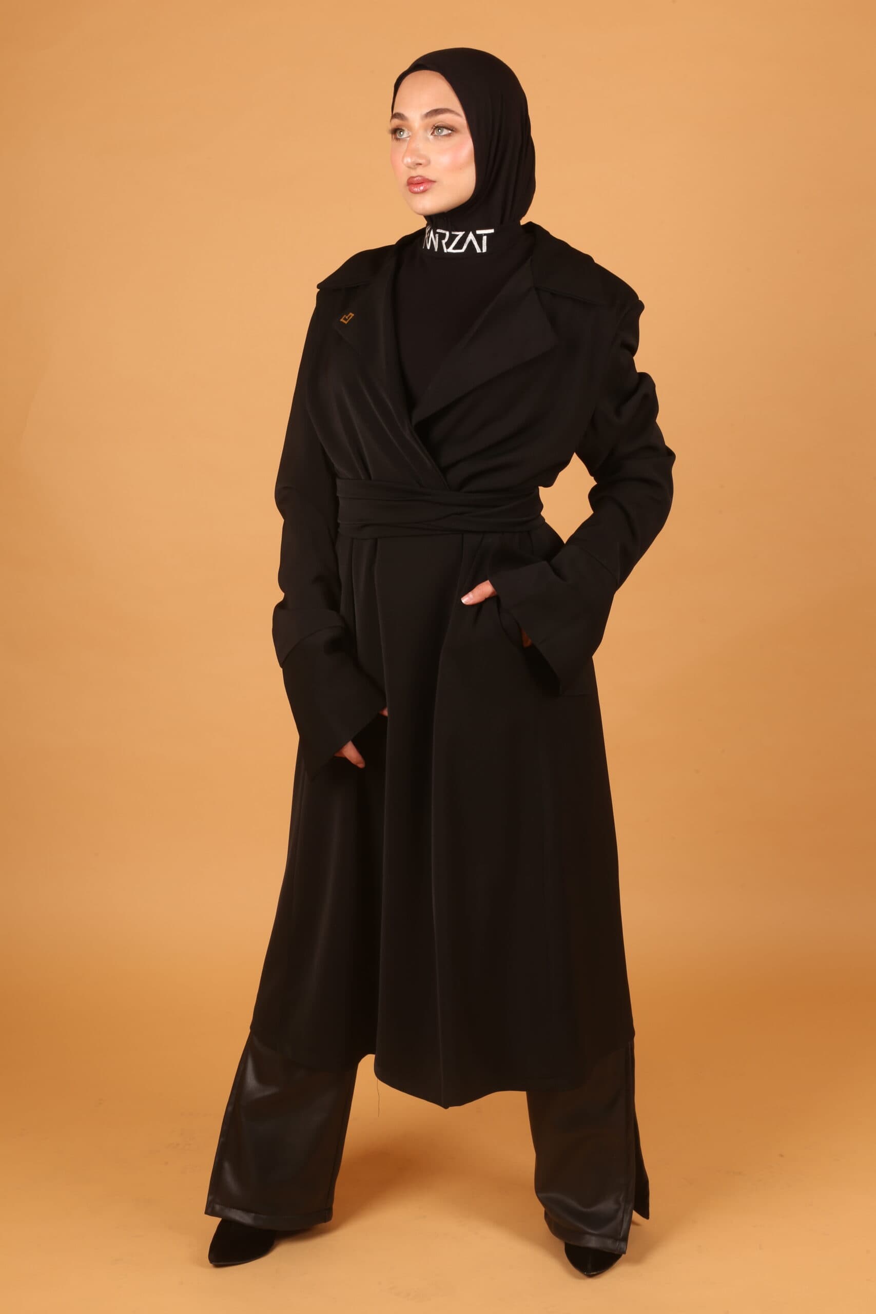 Long Belted Blazer- Black