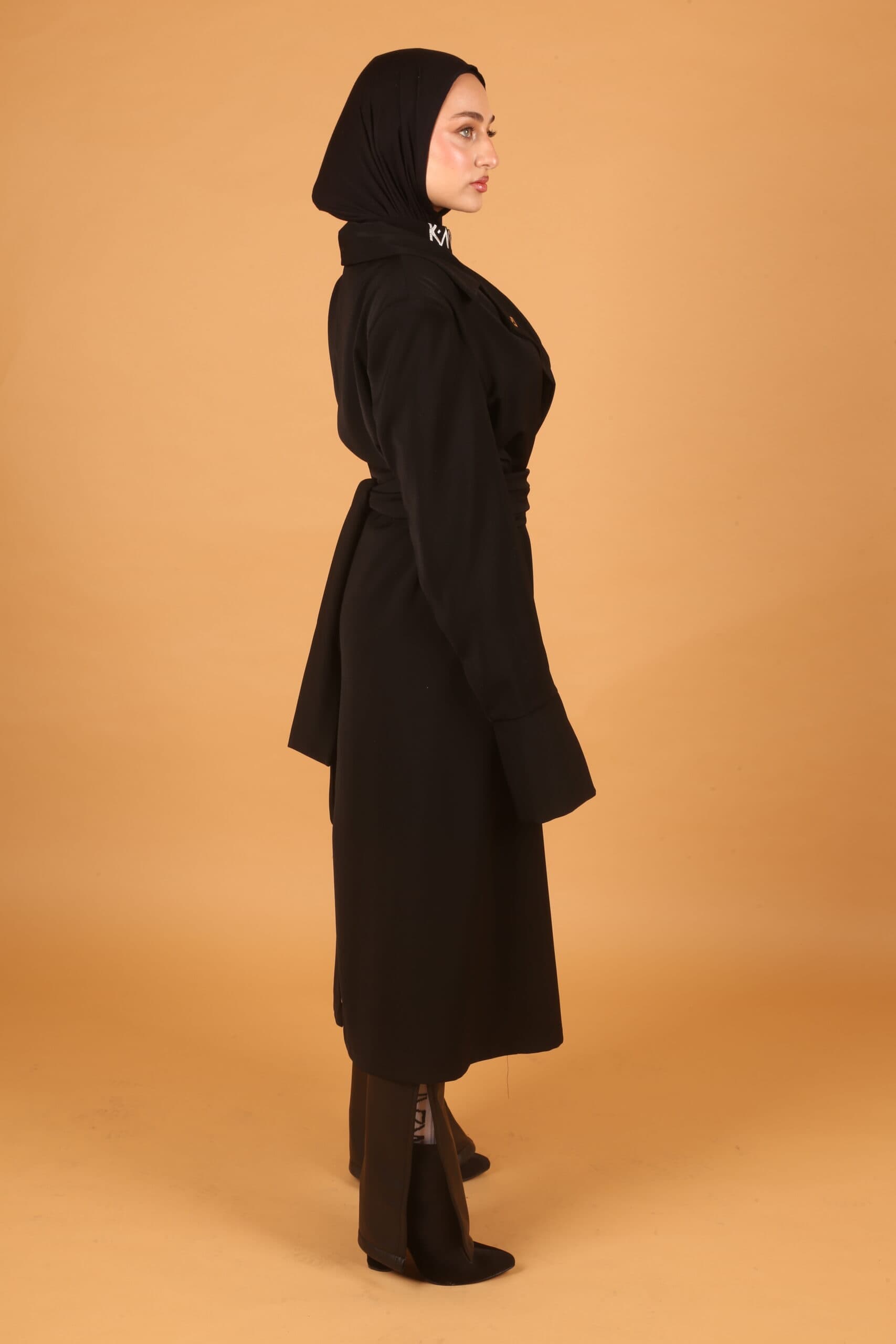 Long Belted Blazer- Black