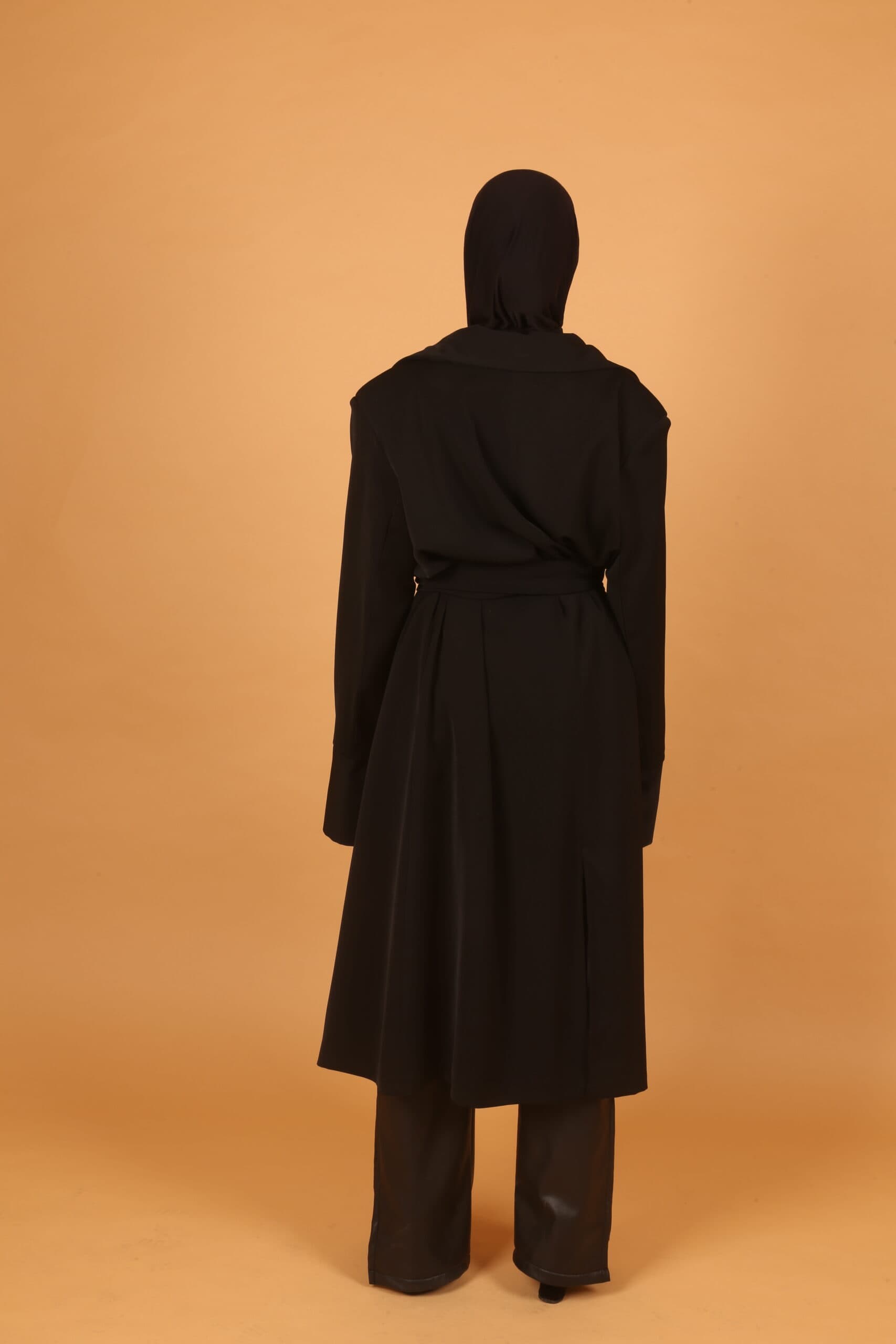 Long Belted Blazer- Black