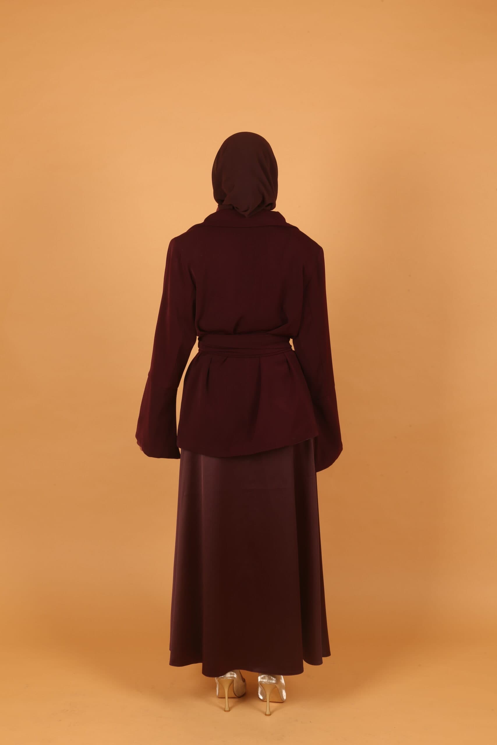 Belted Blazer- Burgundy