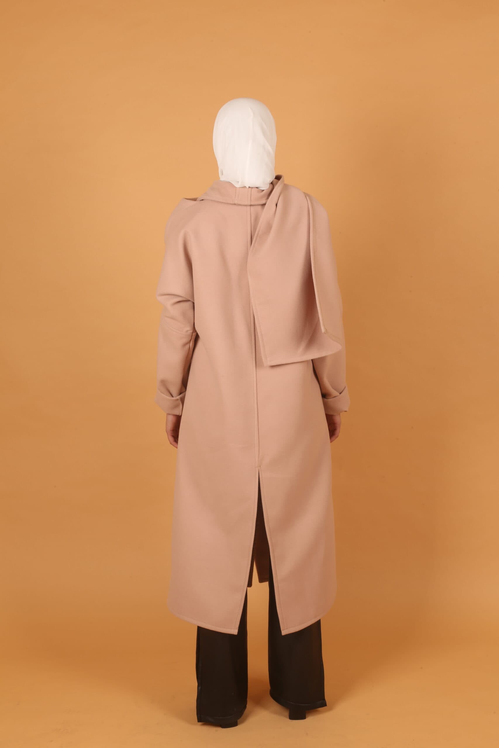 Oversized Scarf Coat- Dark Beige