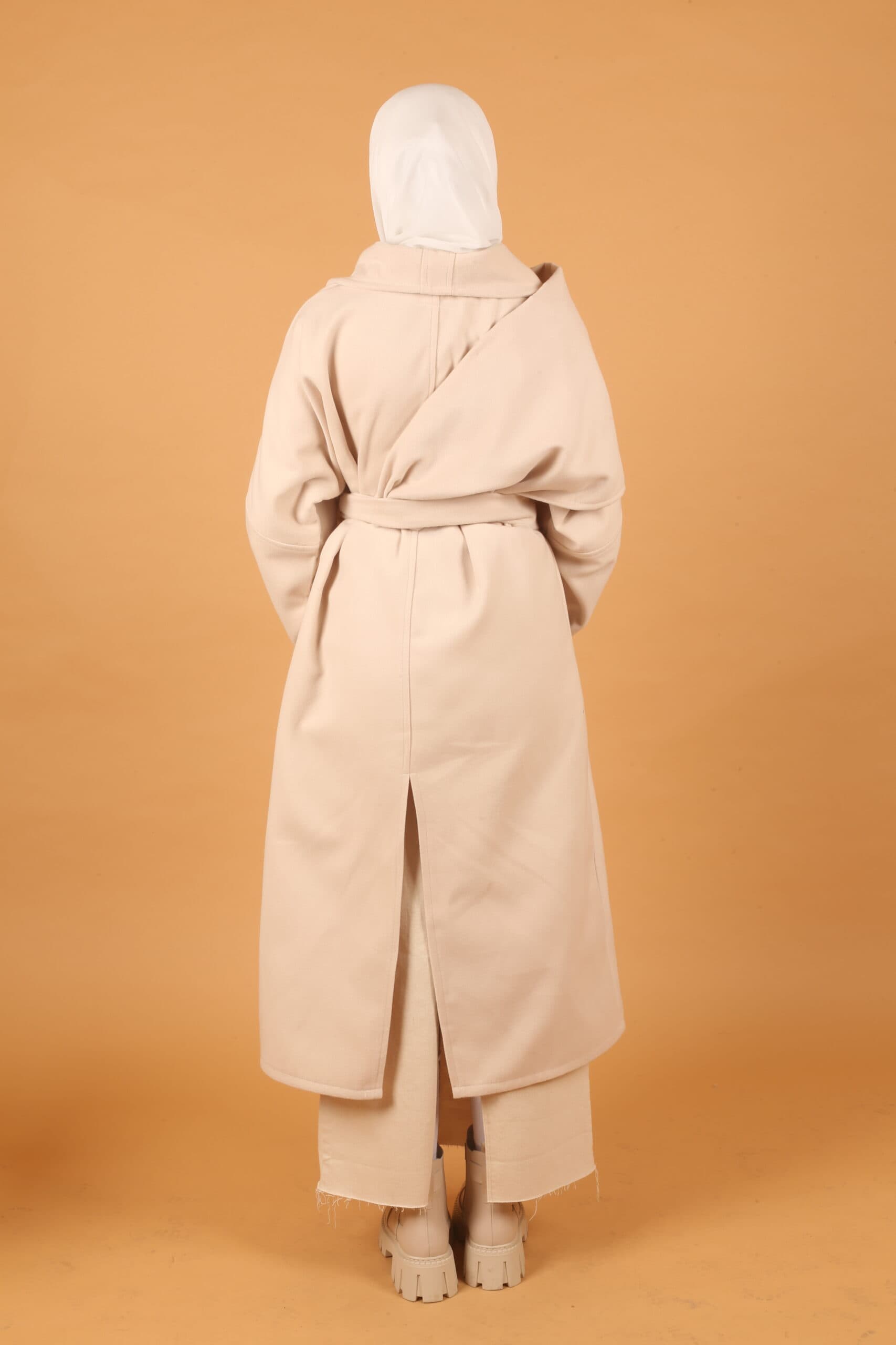Oversized Scarf Coat- Light Beige