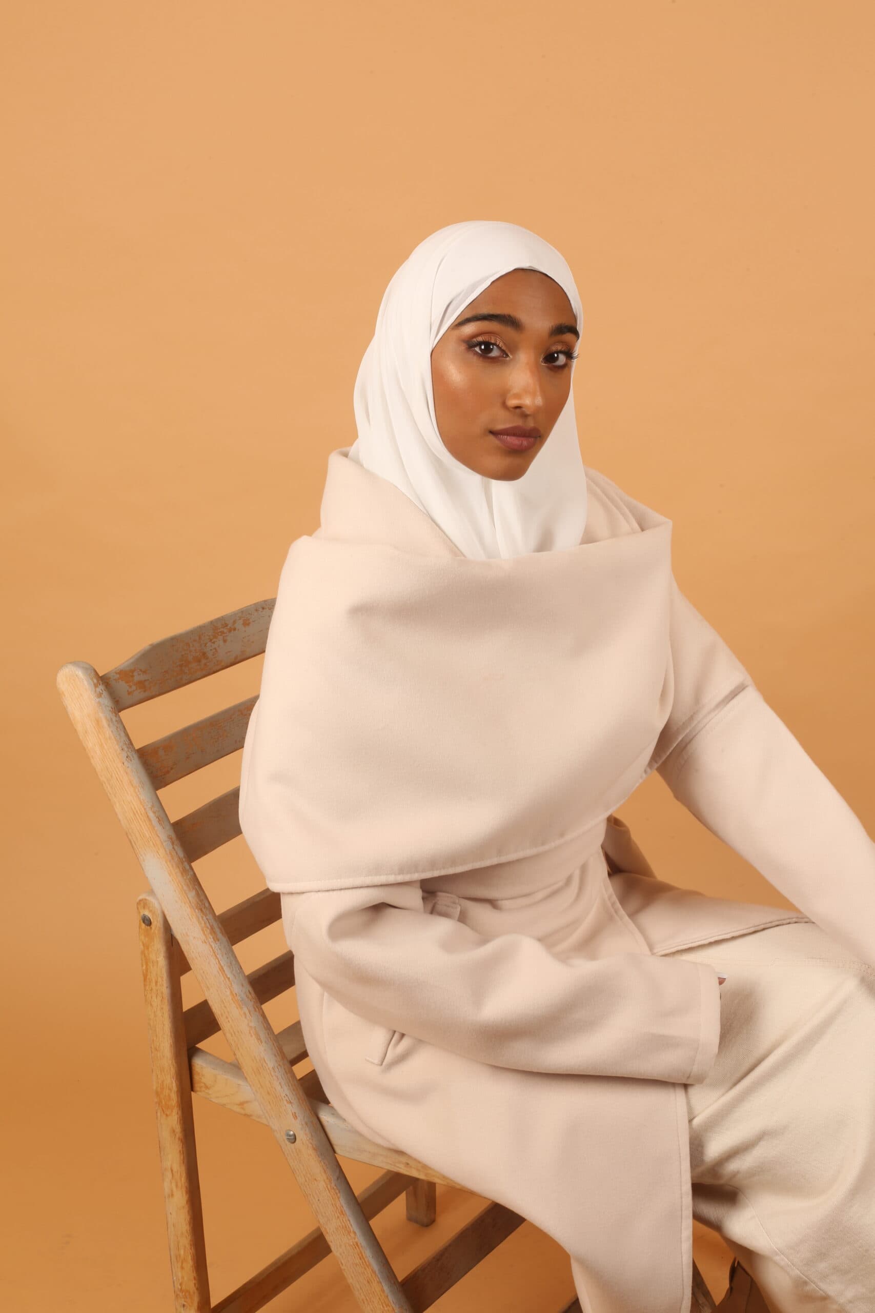 Oversized Scarf Coat- Light Beige