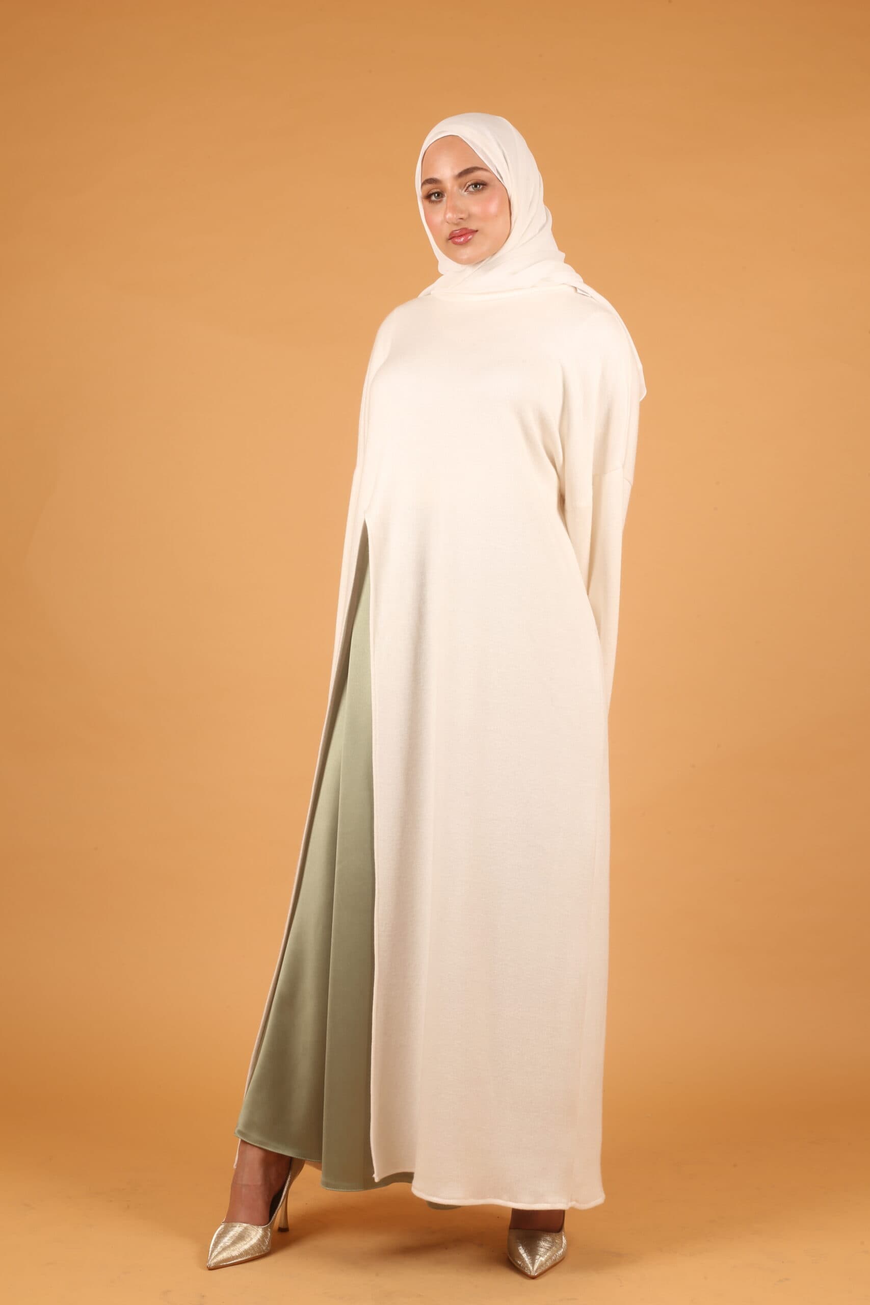 Splitted Longline Sweater – Offwhite