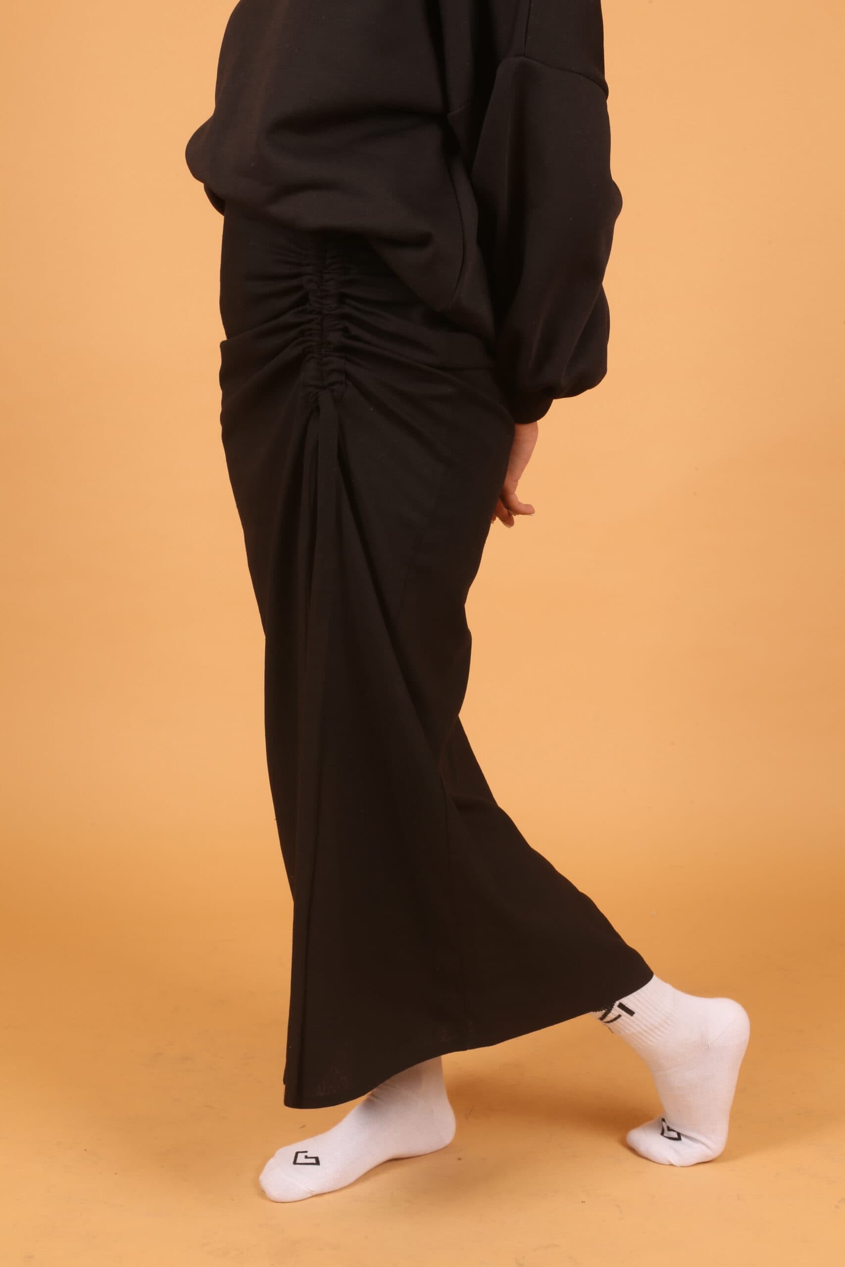 Front Split Skirt- Black