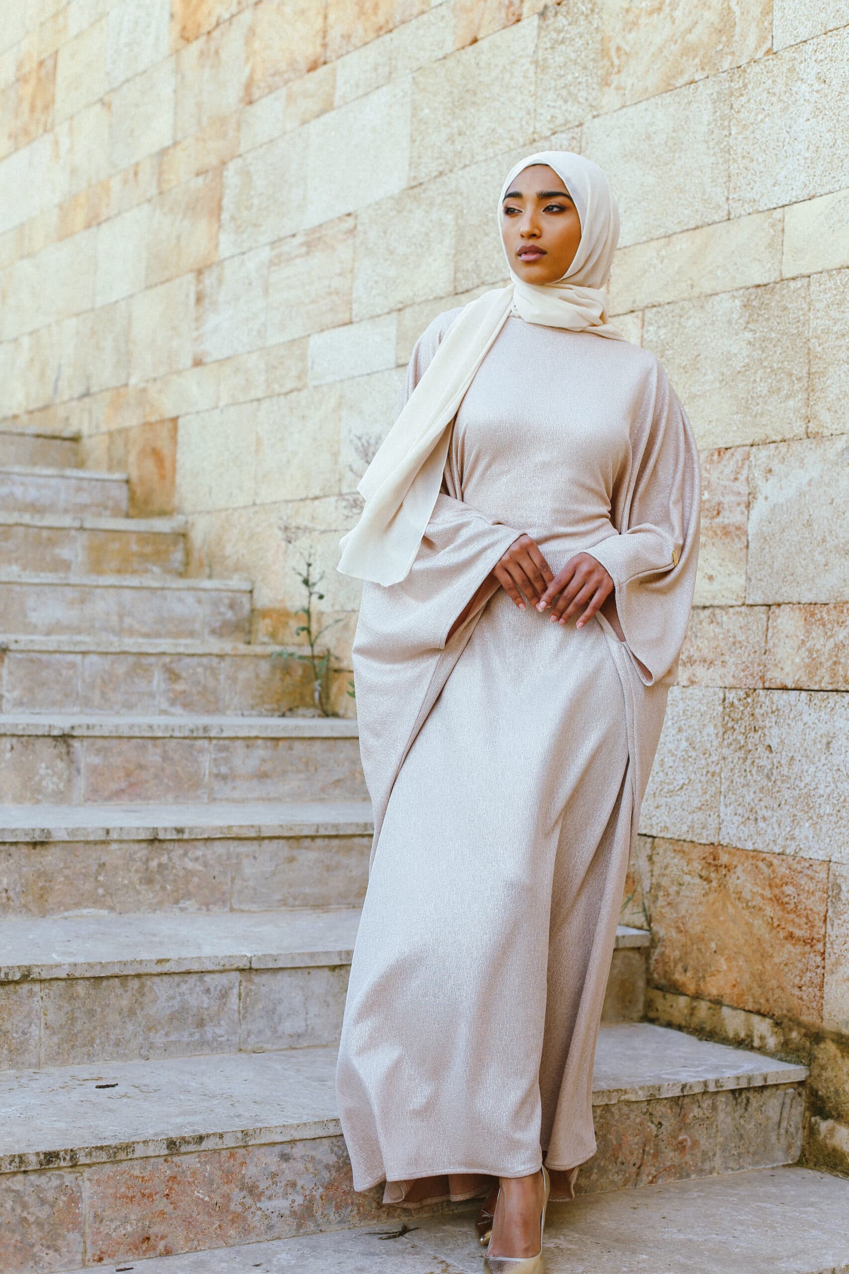 Uae Abaya Dress- Nude
