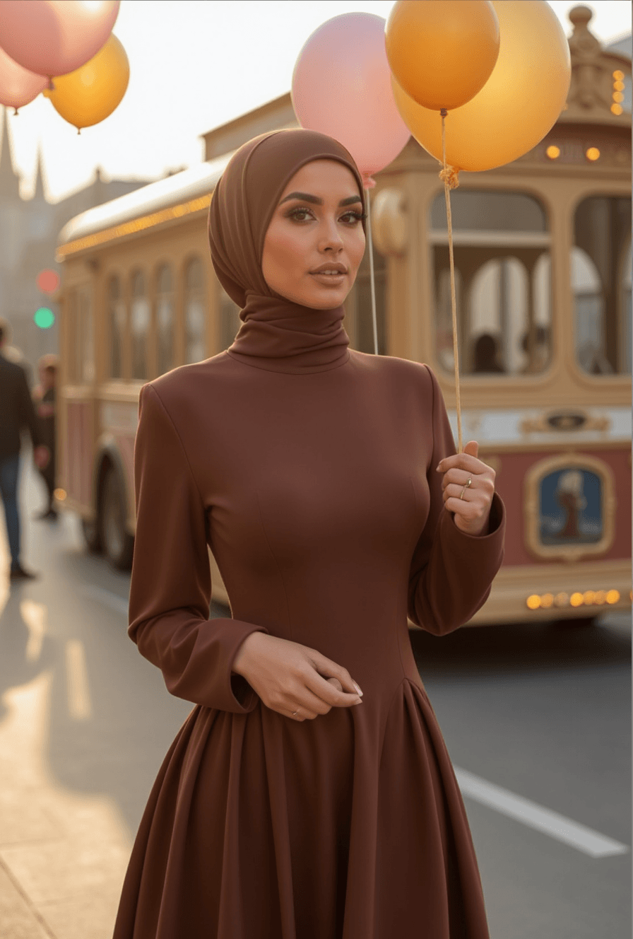 London Dress- Cocoa Brown