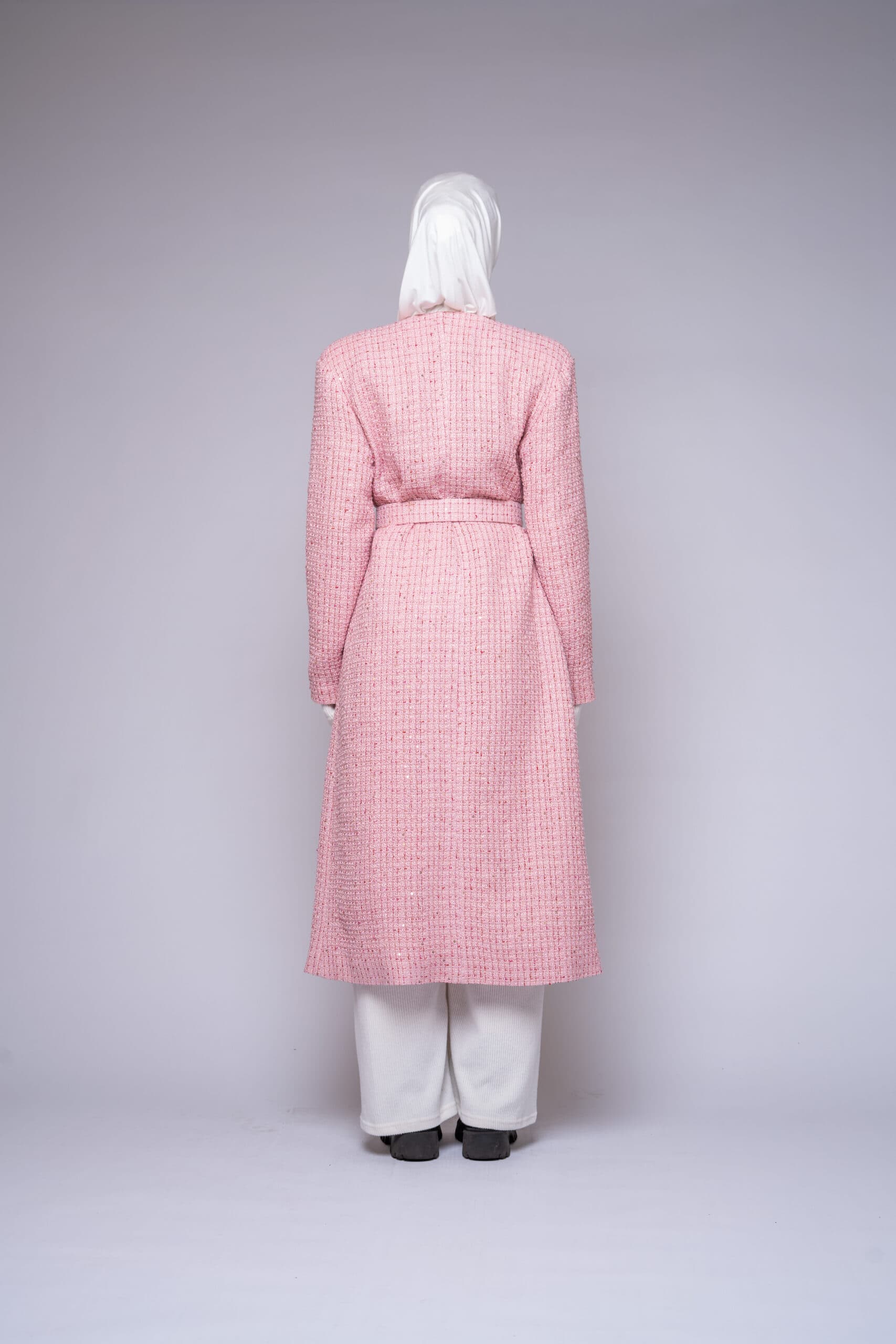 Tweed Belted Coat by Kharzaat
