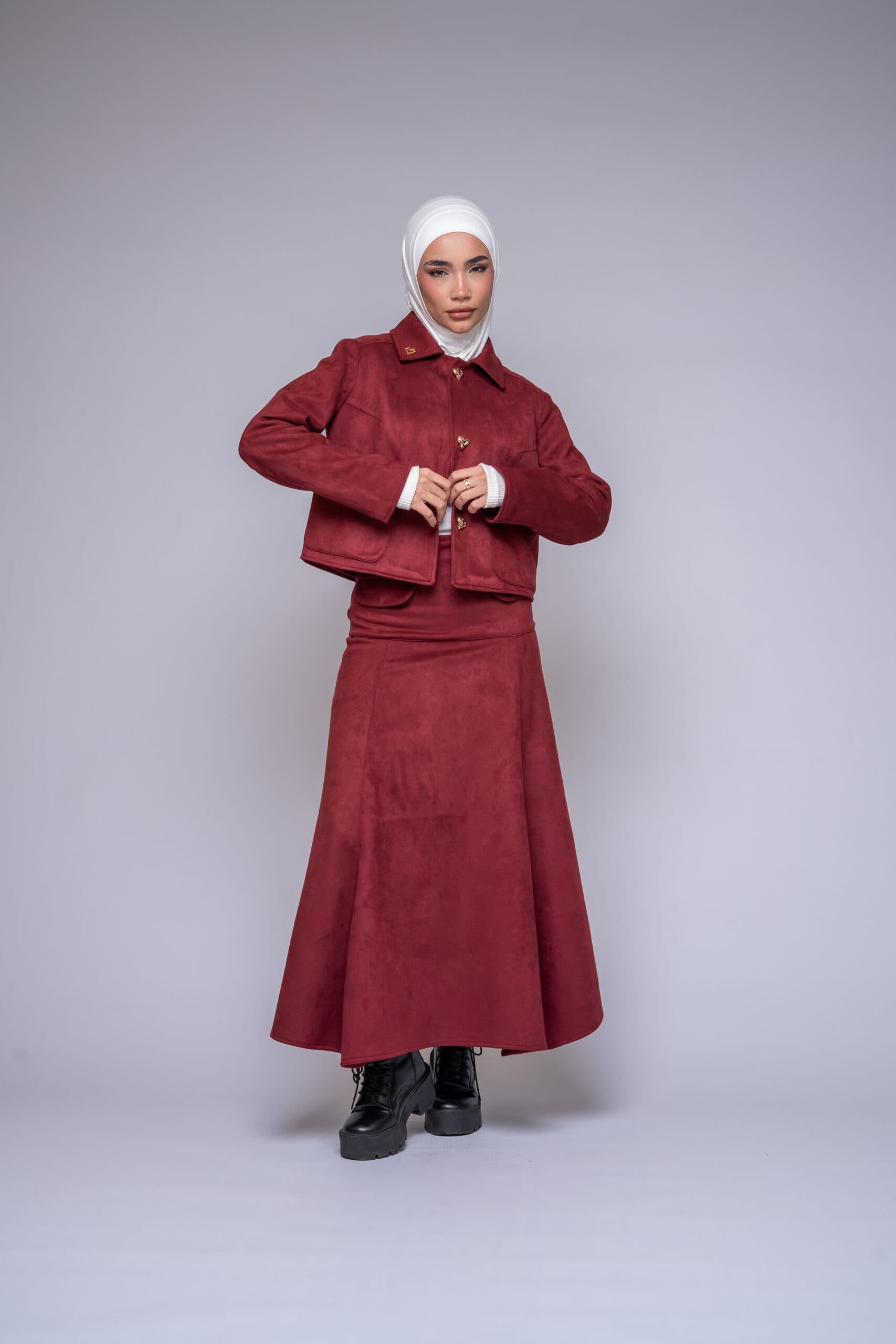 SUEDE JACKET – SKIRT SET