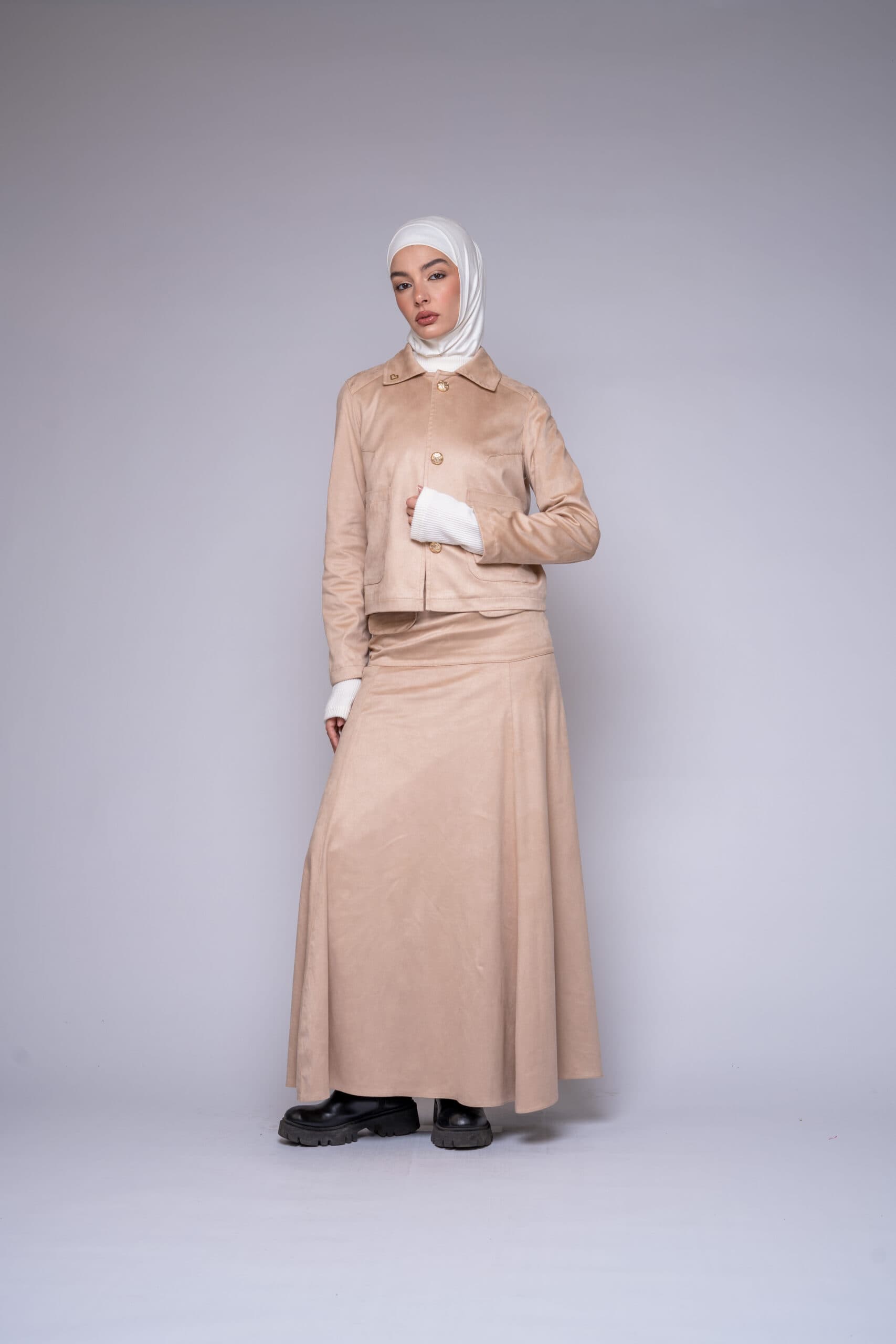 SUEDE JACKET – SKIRT SET