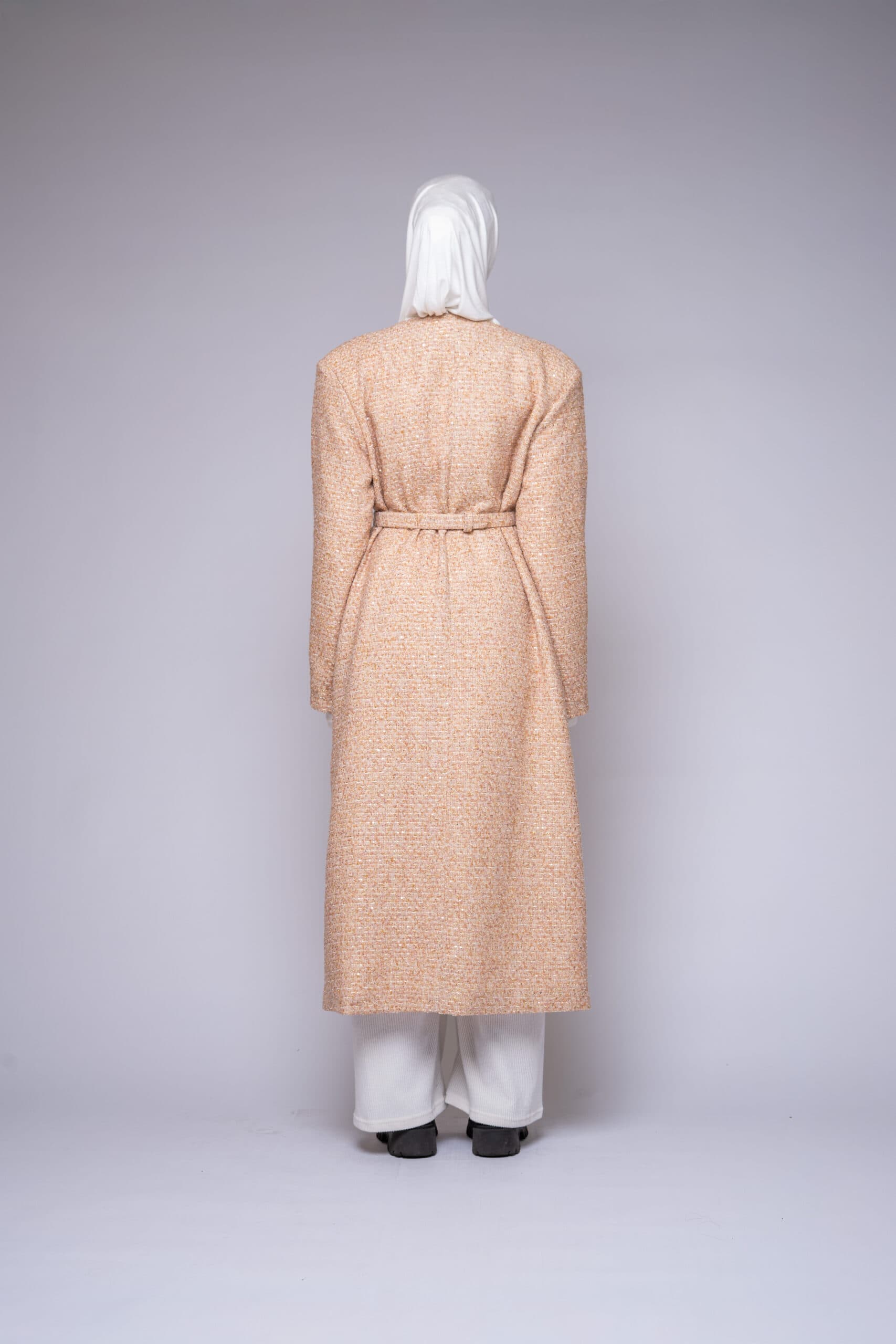 Tweed Belted Coat by Kharzaat