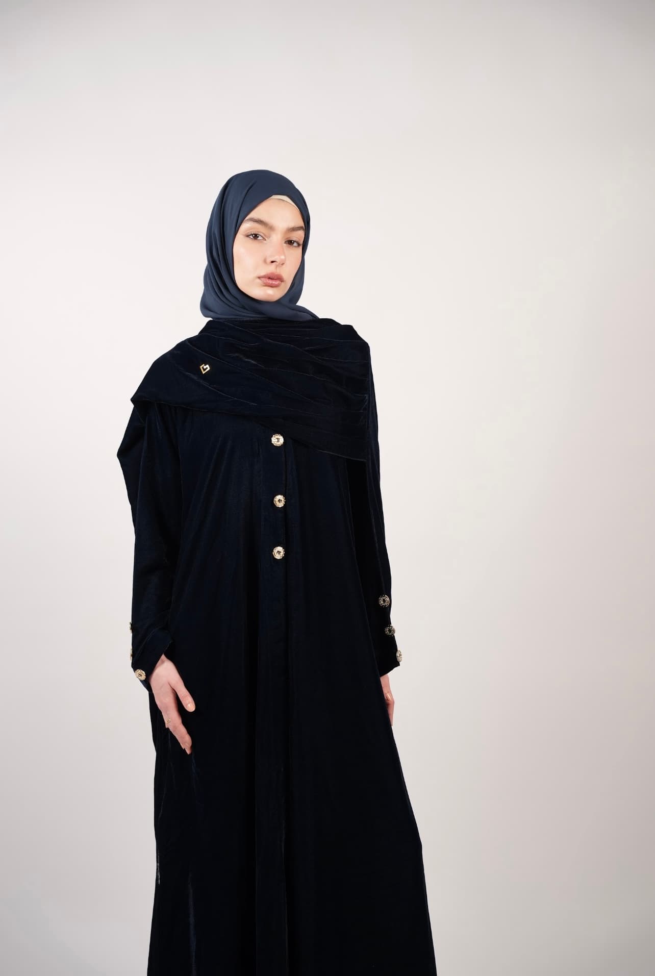 Velvet Scarf Abaya