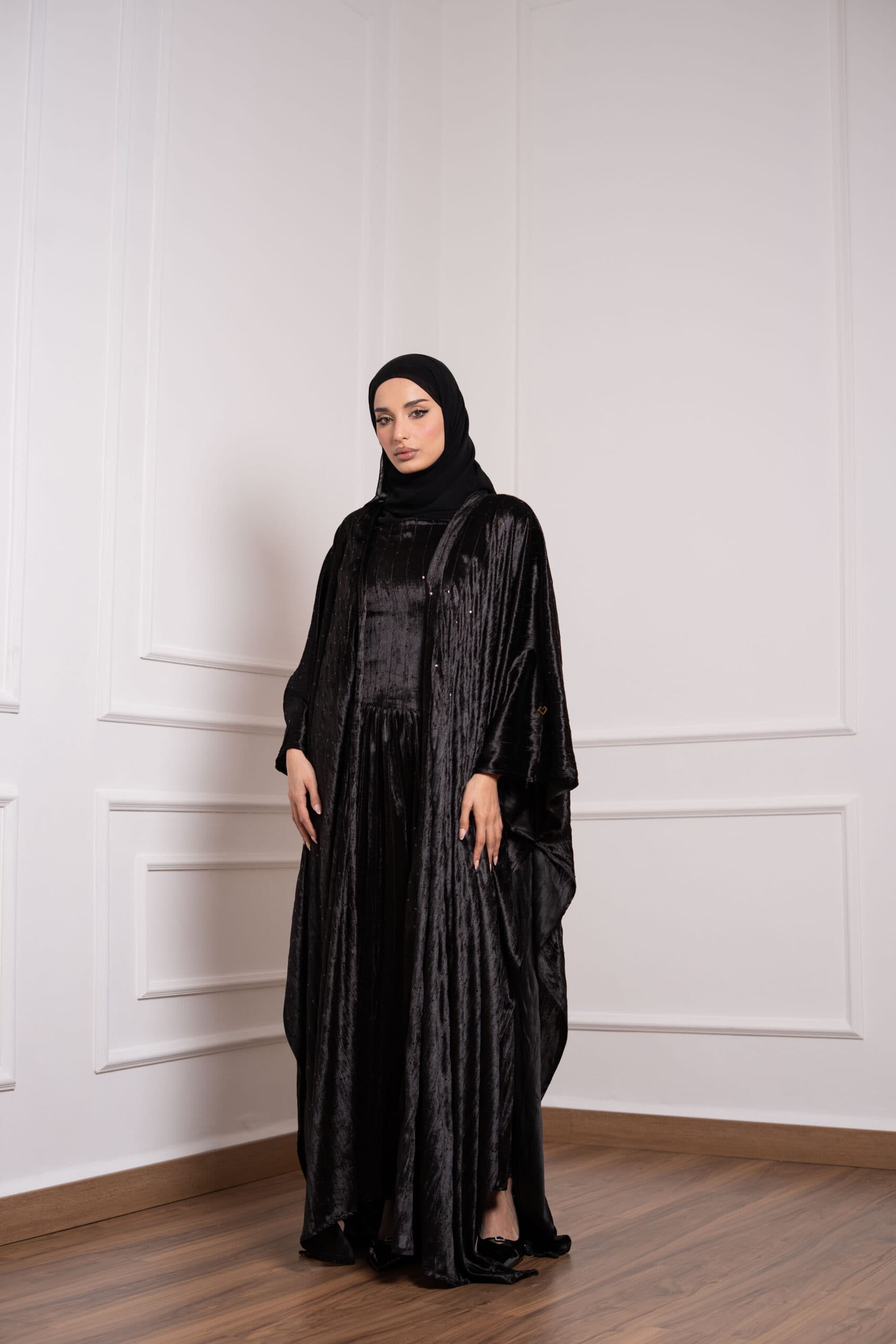 SHIMMER VELVET ABAYA DRESS