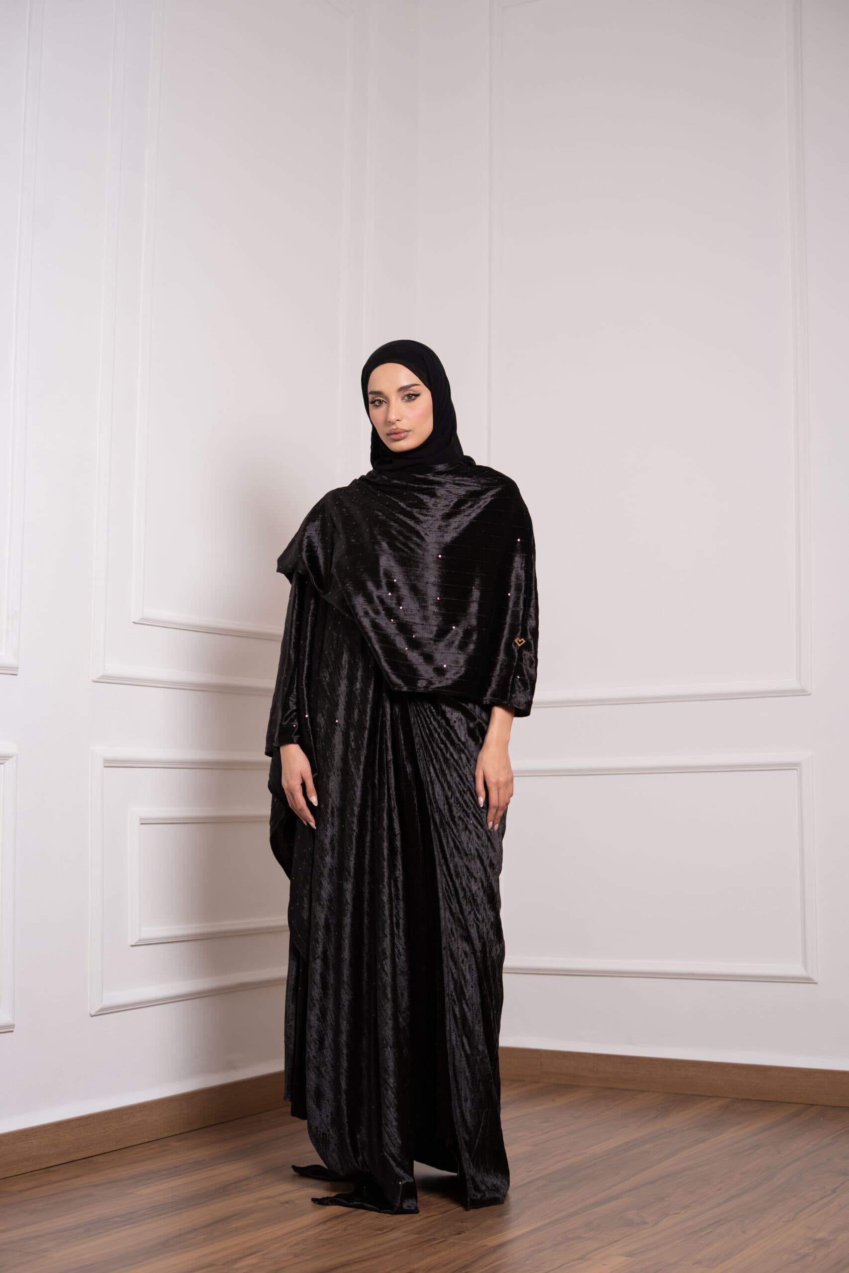 SHIMMER VELVET ABAYA DRESS