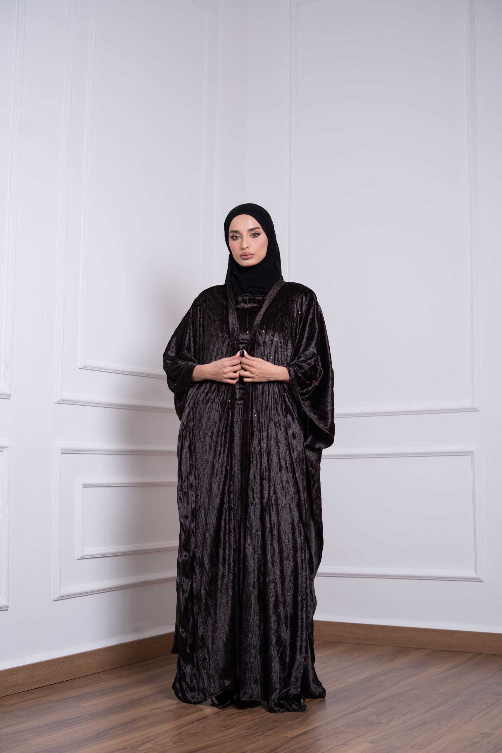 SHIMMER VELVET ABAYA DRESS