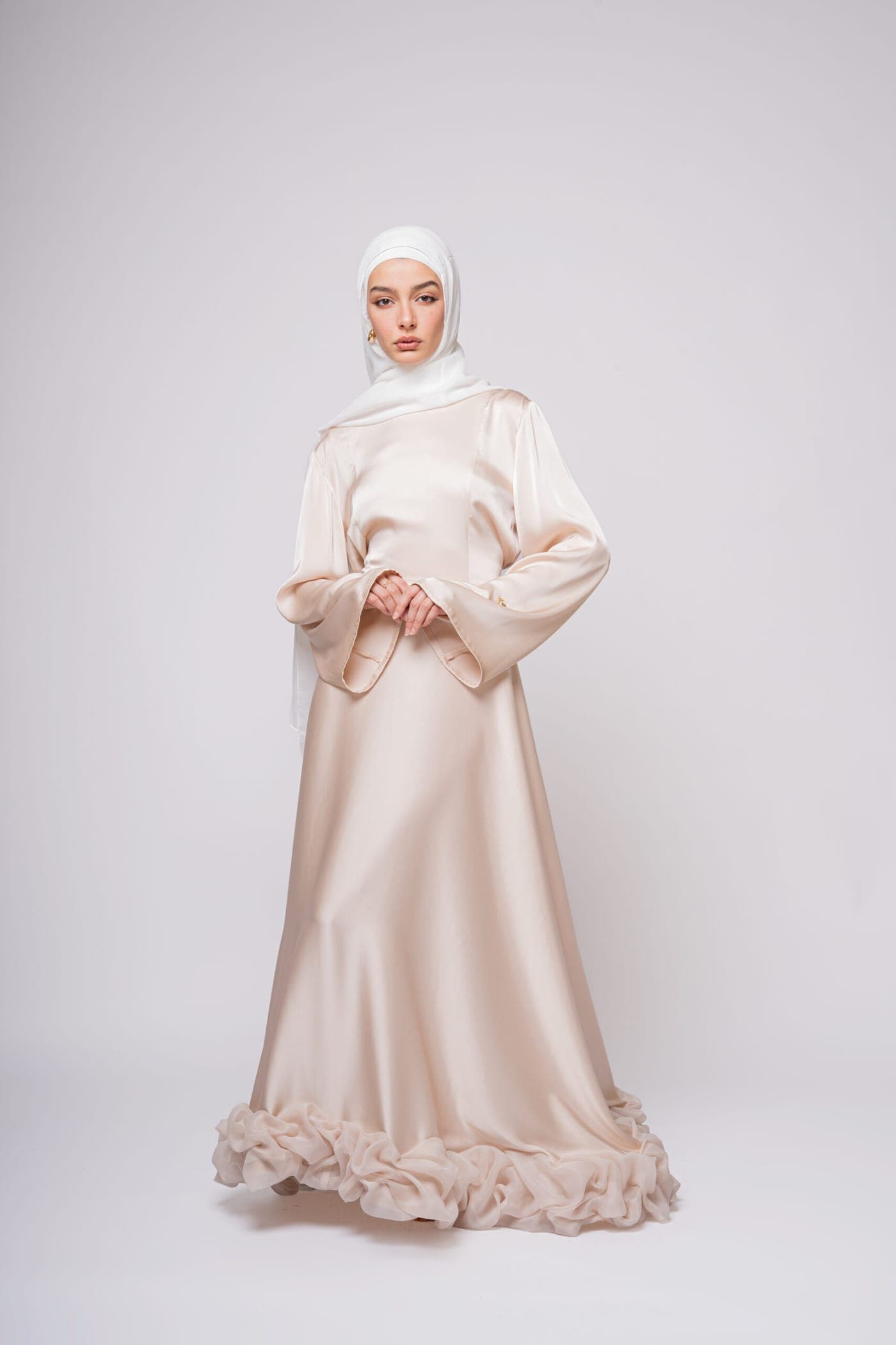 CLOUDS EVENING DRESS – GOLD PEARL